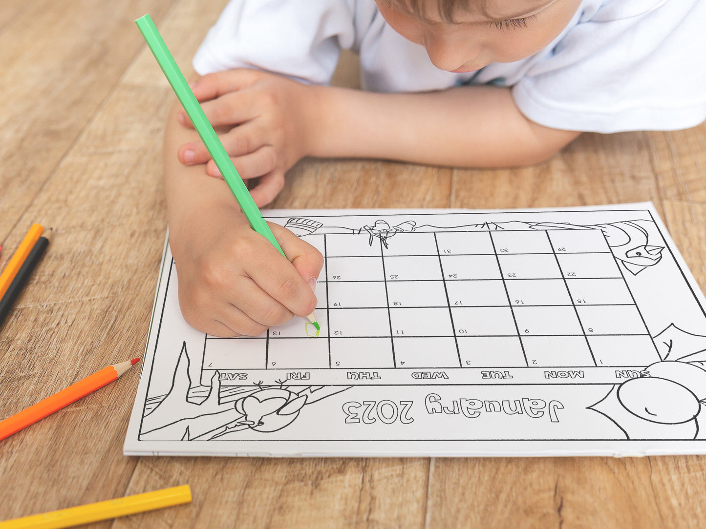 Coloring Calendar for Kids