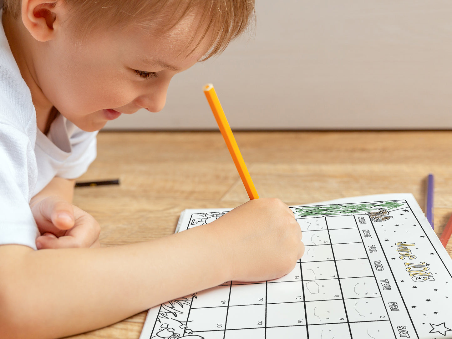 Coloring Calendar for Kids