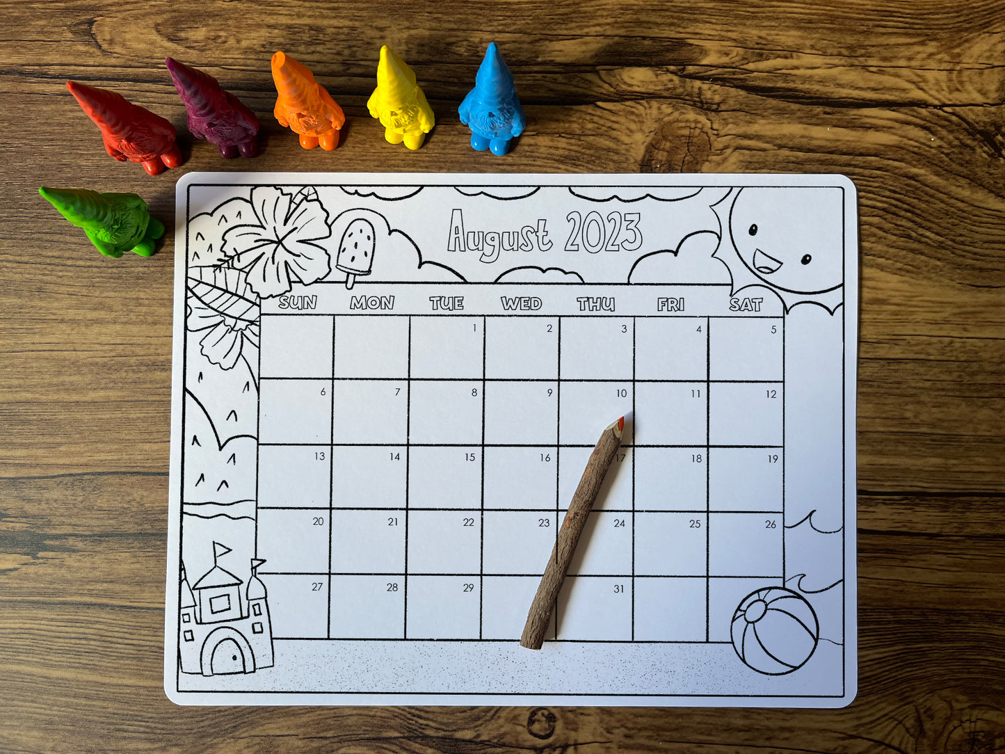 Coloring Calendar for Kids