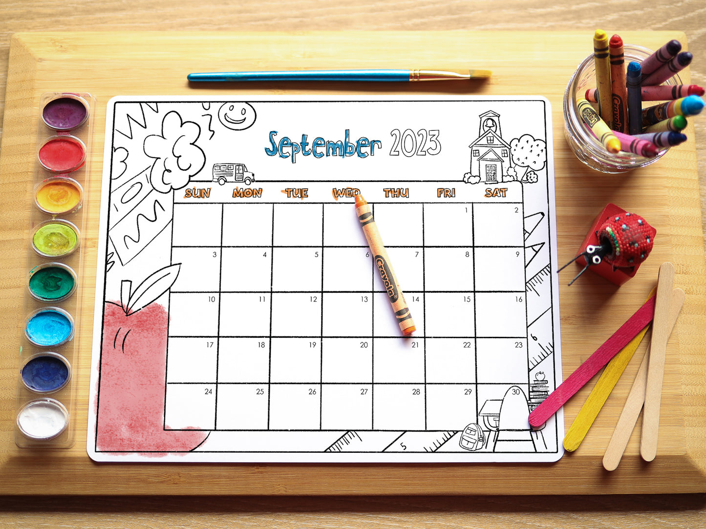 Coloring Calendar for Kids