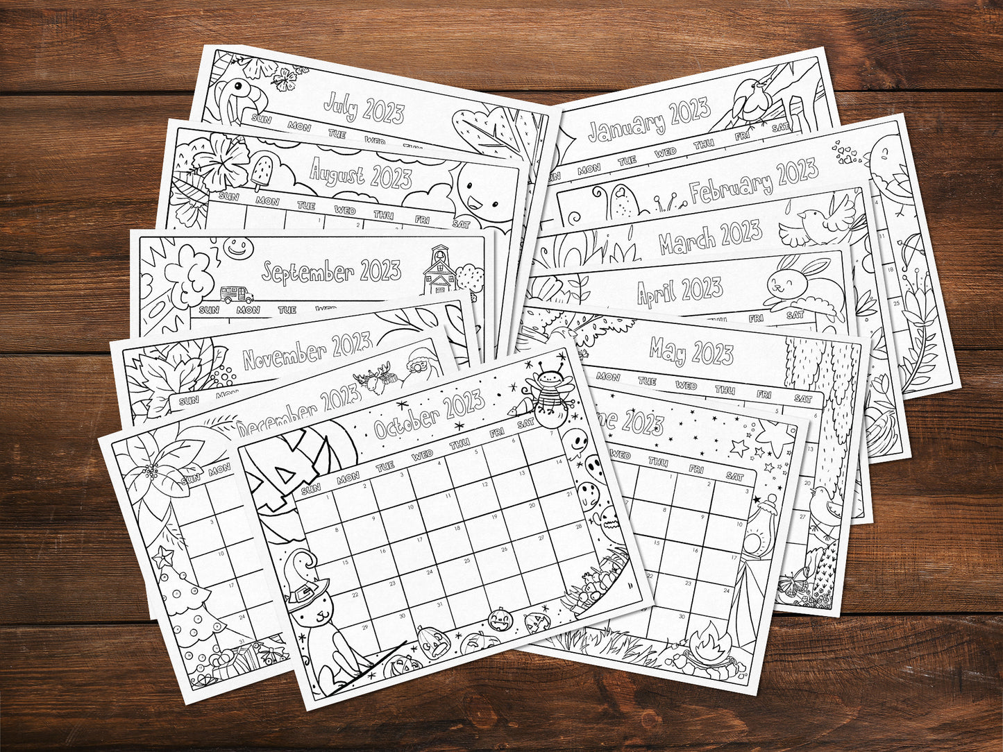 Coloring Calendar for Kids