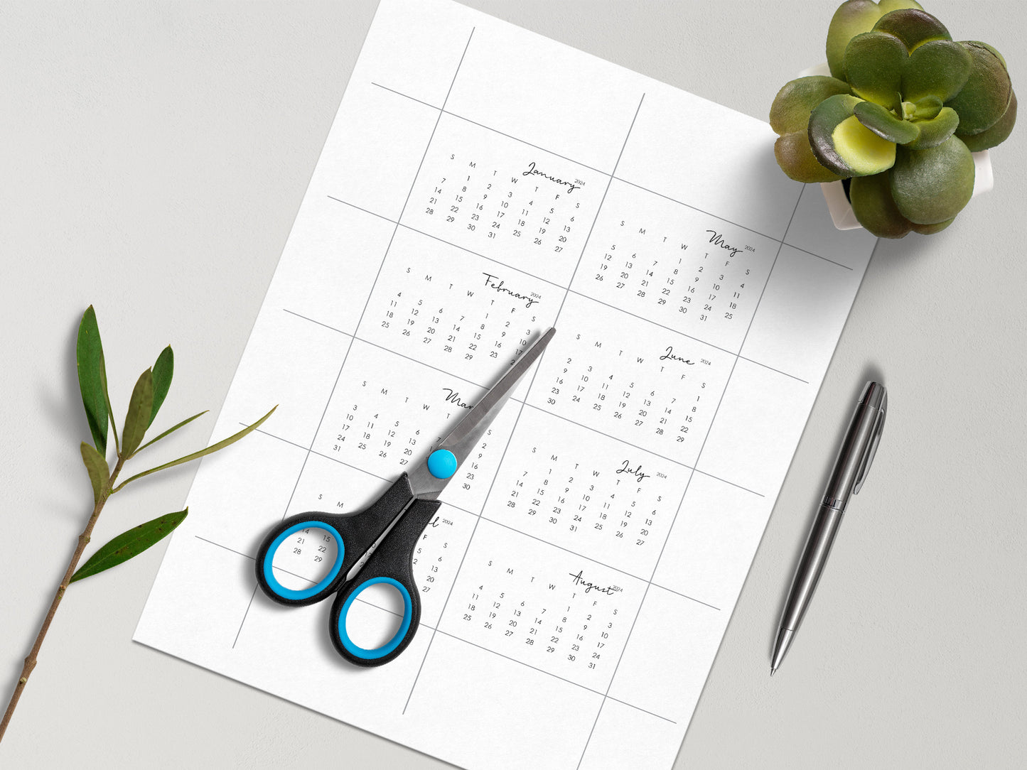 Mini calendar 3x2''
