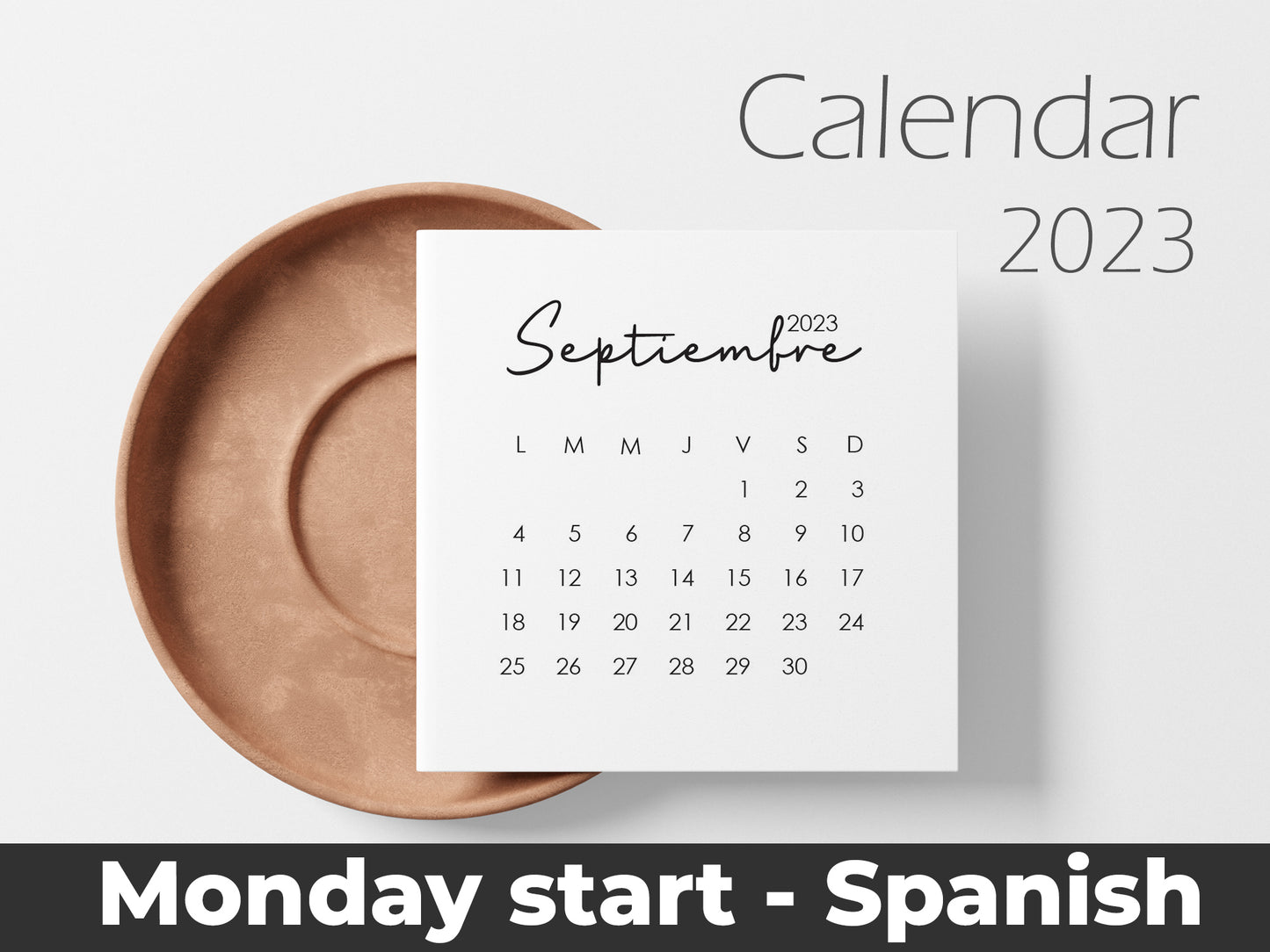 Mini calendar 3x3''