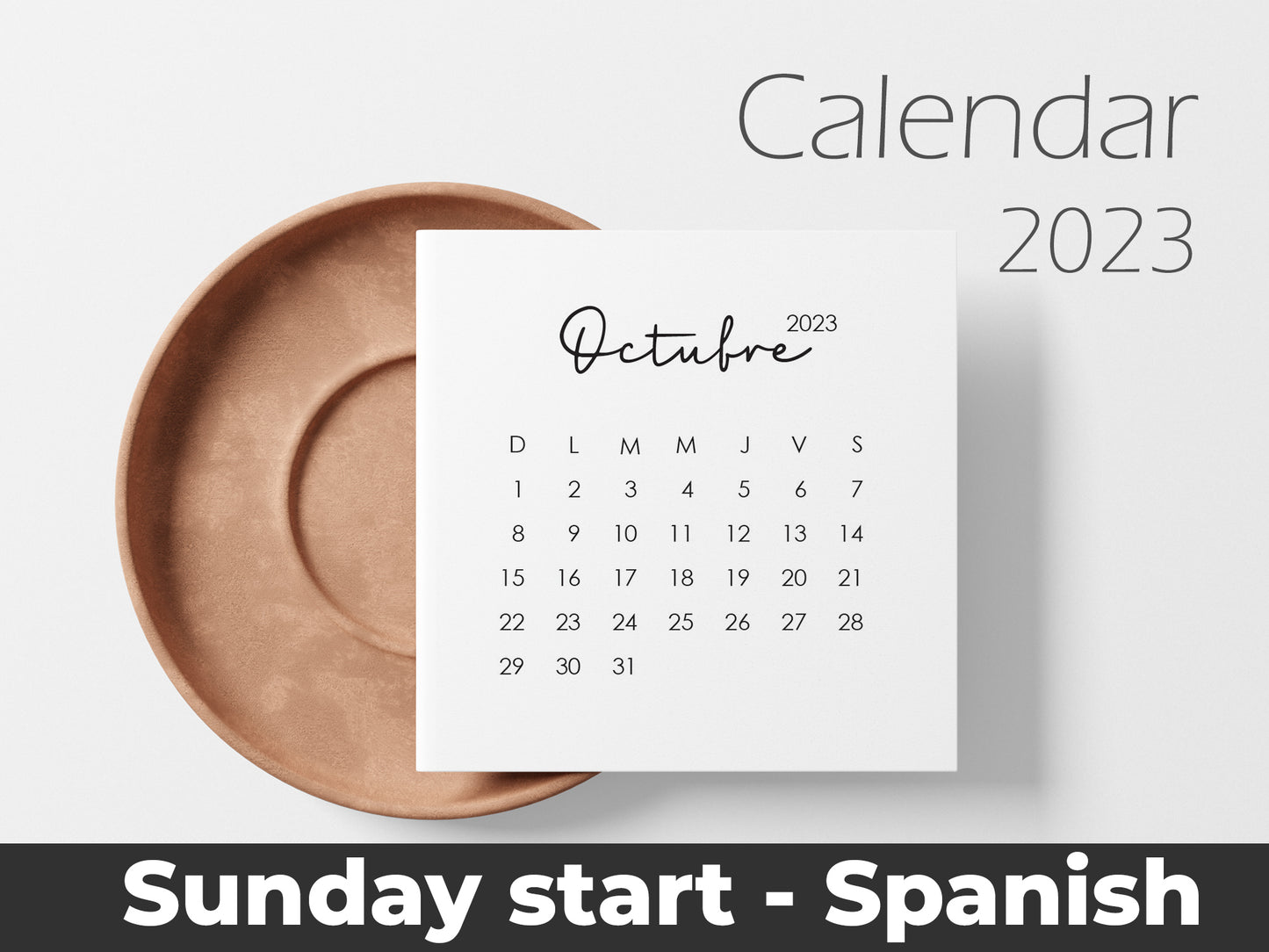 Mini calendar 3x3''
