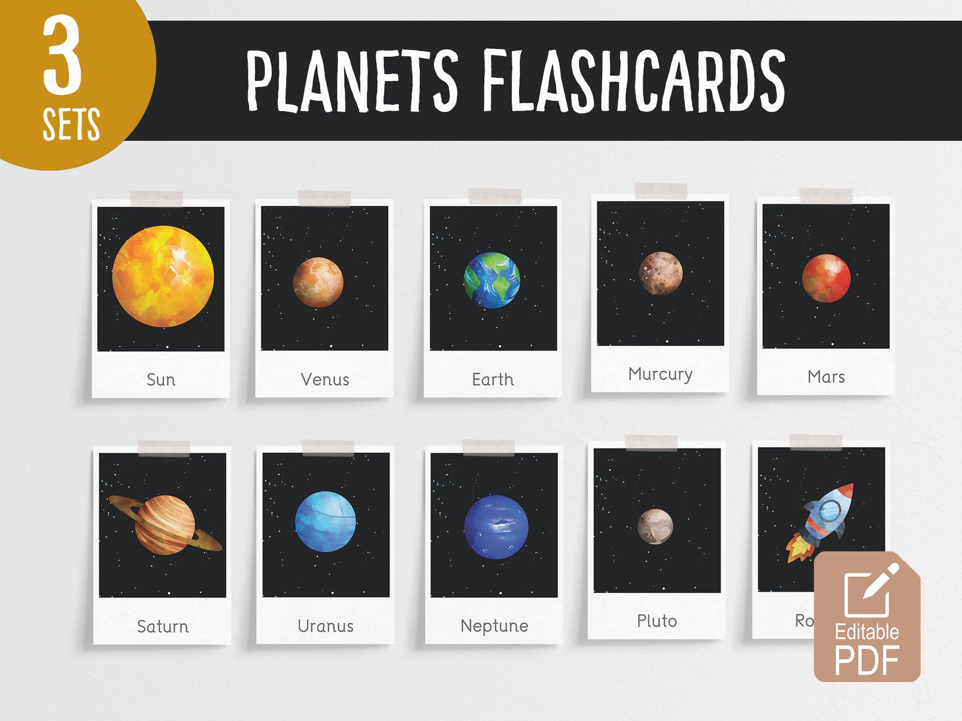 Planet flashcards Tacucokids