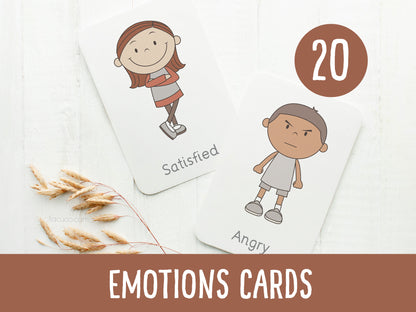 Emotions flashcards - Boho style