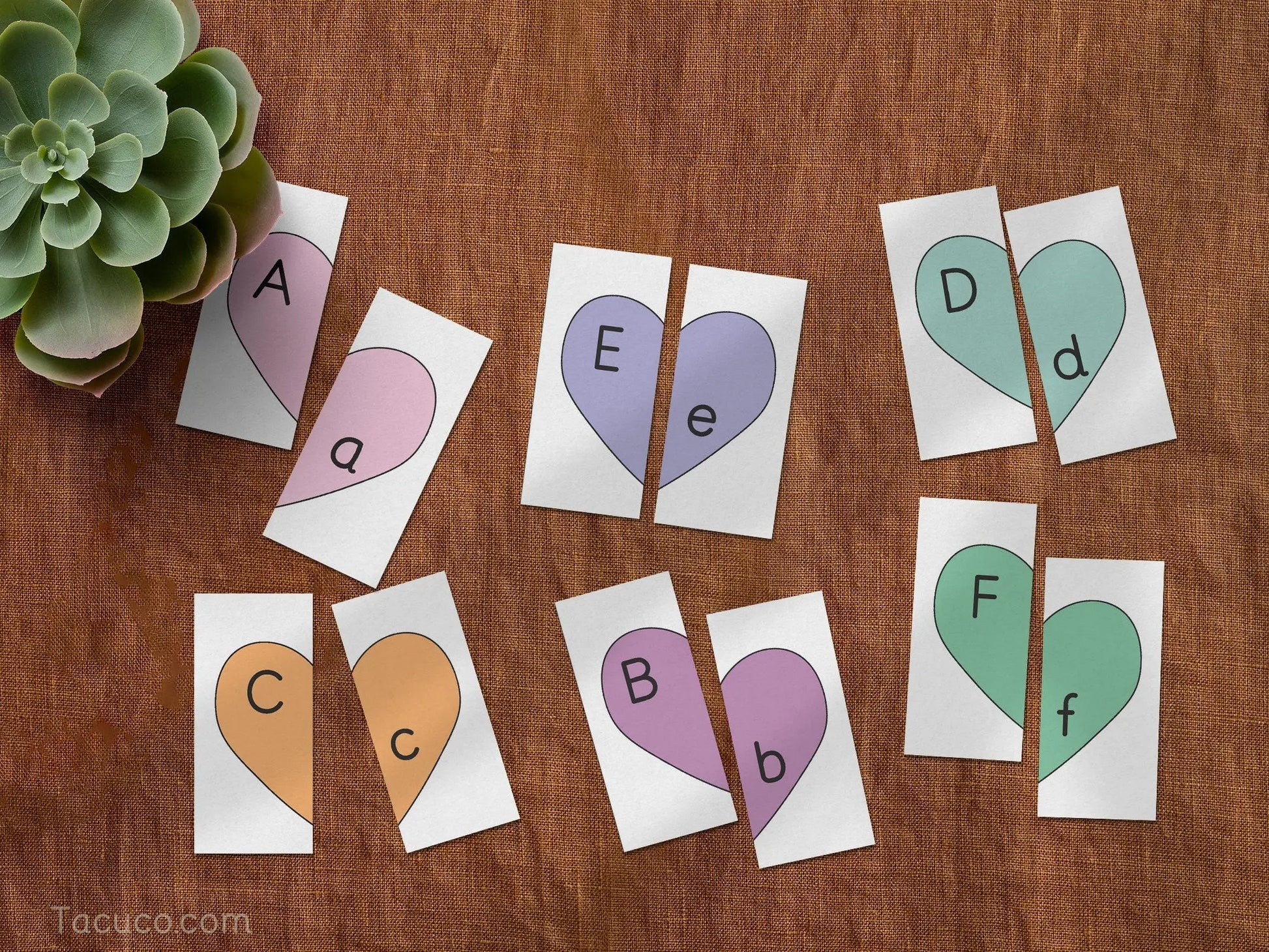 Valentine's day Alphabet Matching Tacucokids