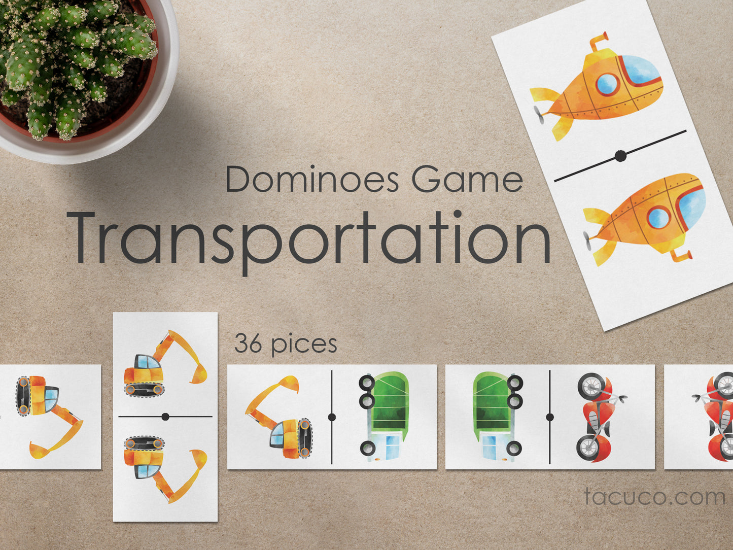 Transportation activity pack Tacucokids