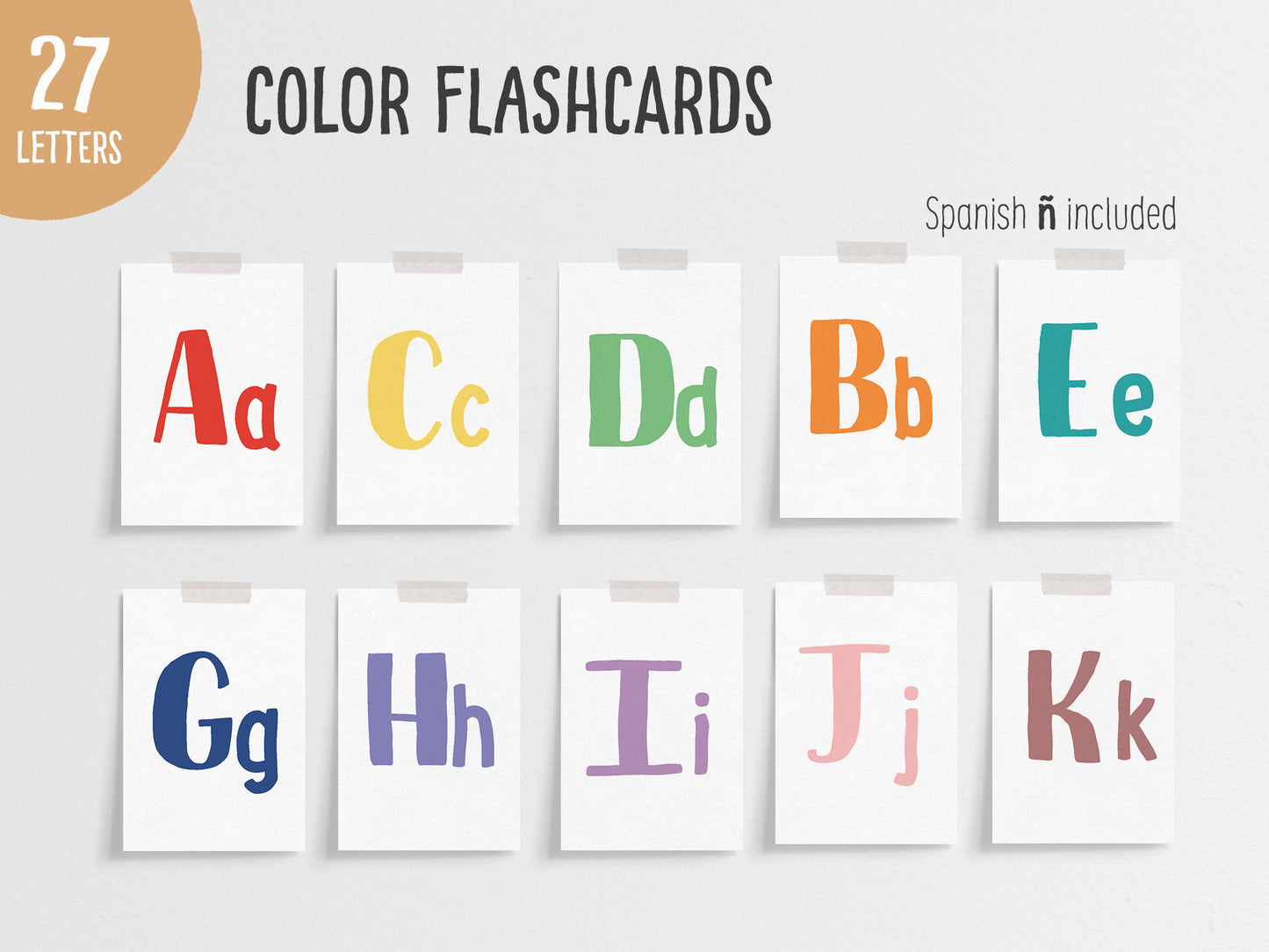 ABC flashards, Alphabet clashcards Tacucokids