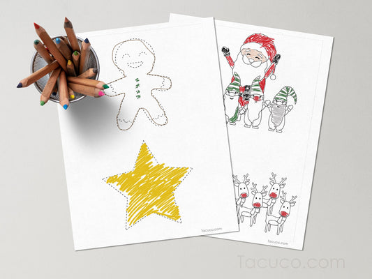 Christmas coloring pages Tacucokids