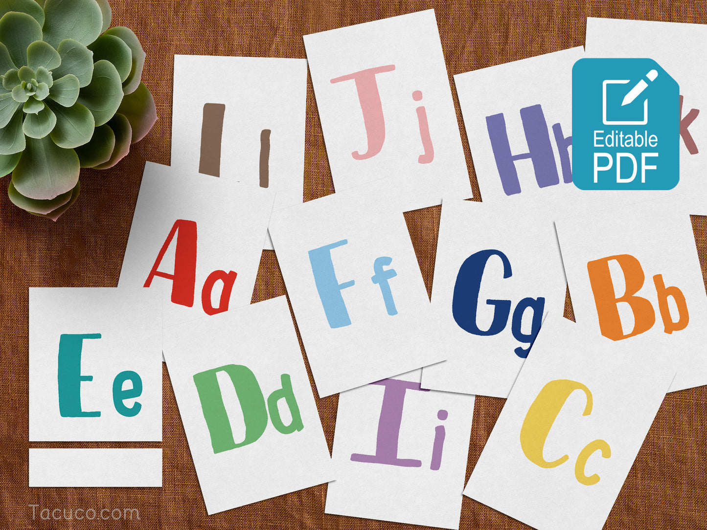 ABC flashards, Alphabet clashcards Tacucokids