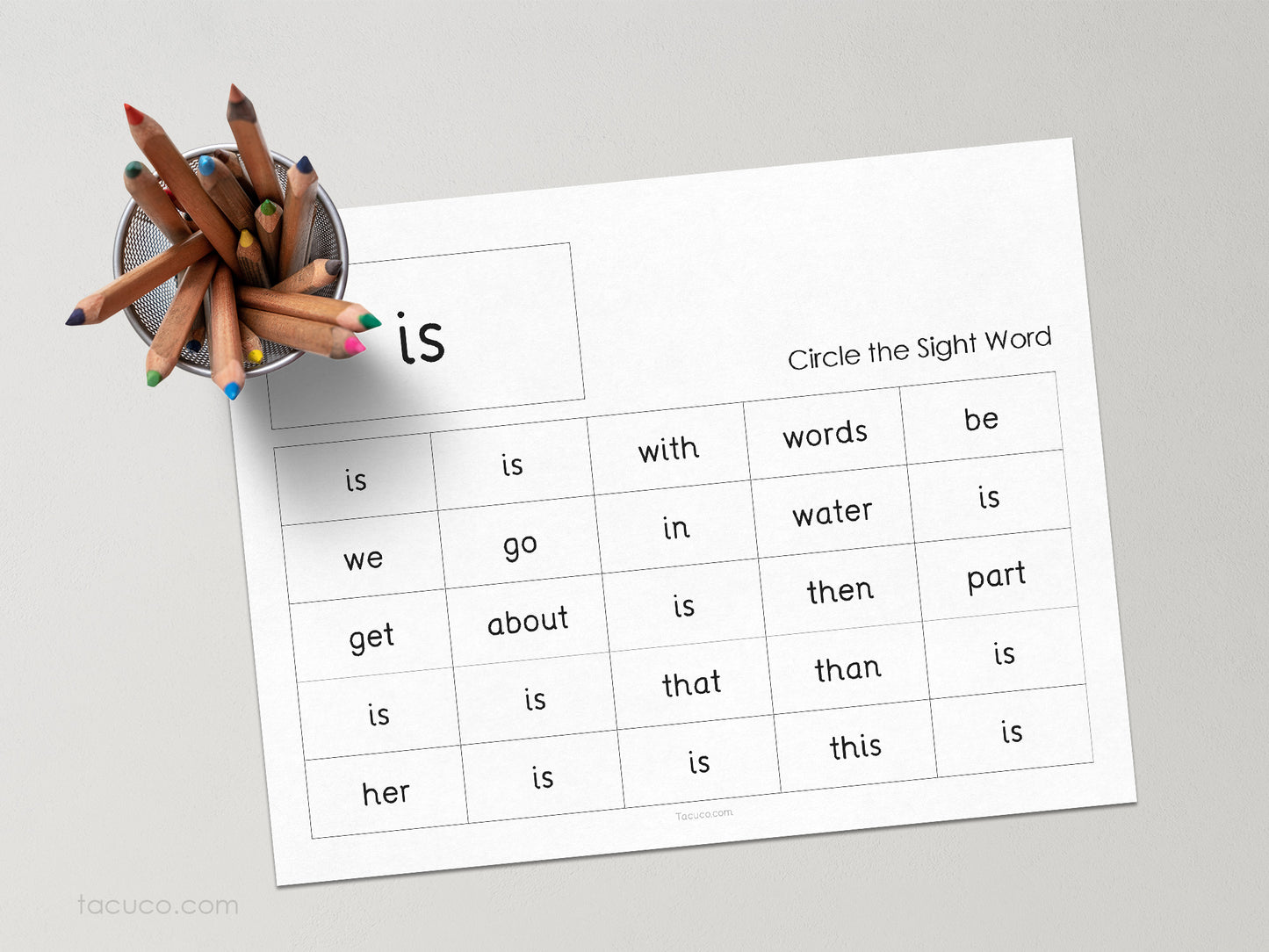 1st 100 Fry Sight Words practice Tacucokids