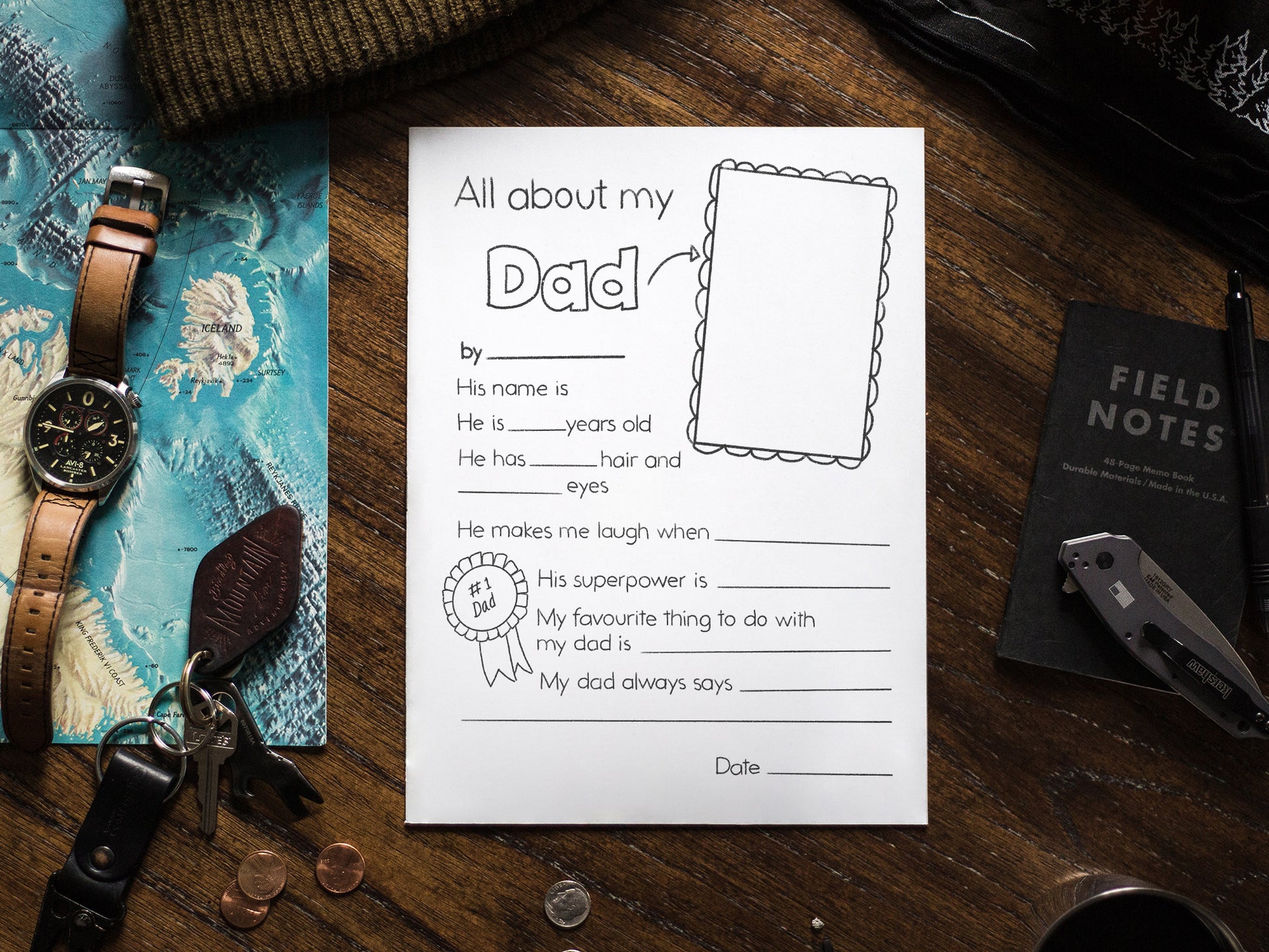All about my dad Printable Tacucokids