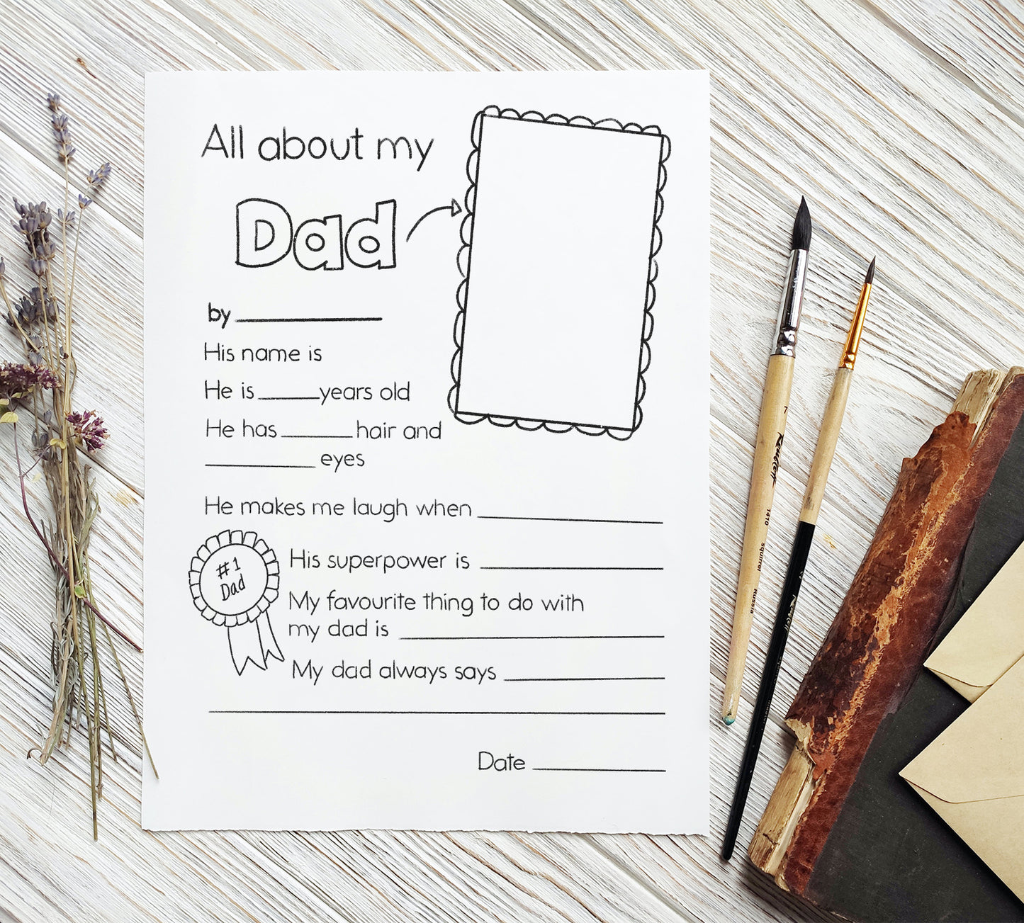 All about my dad Printable
