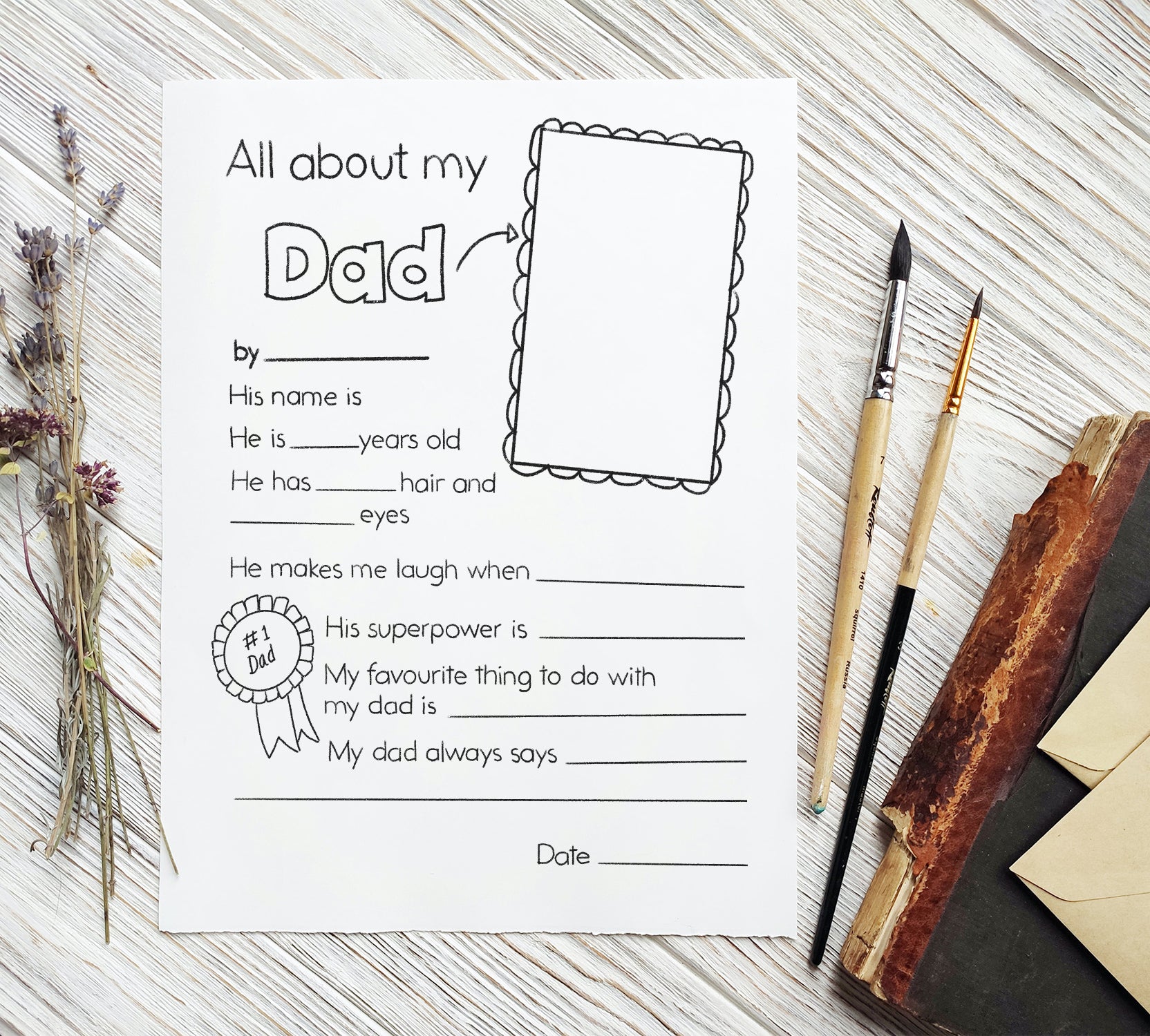 All about my dad Printable Tacucokids